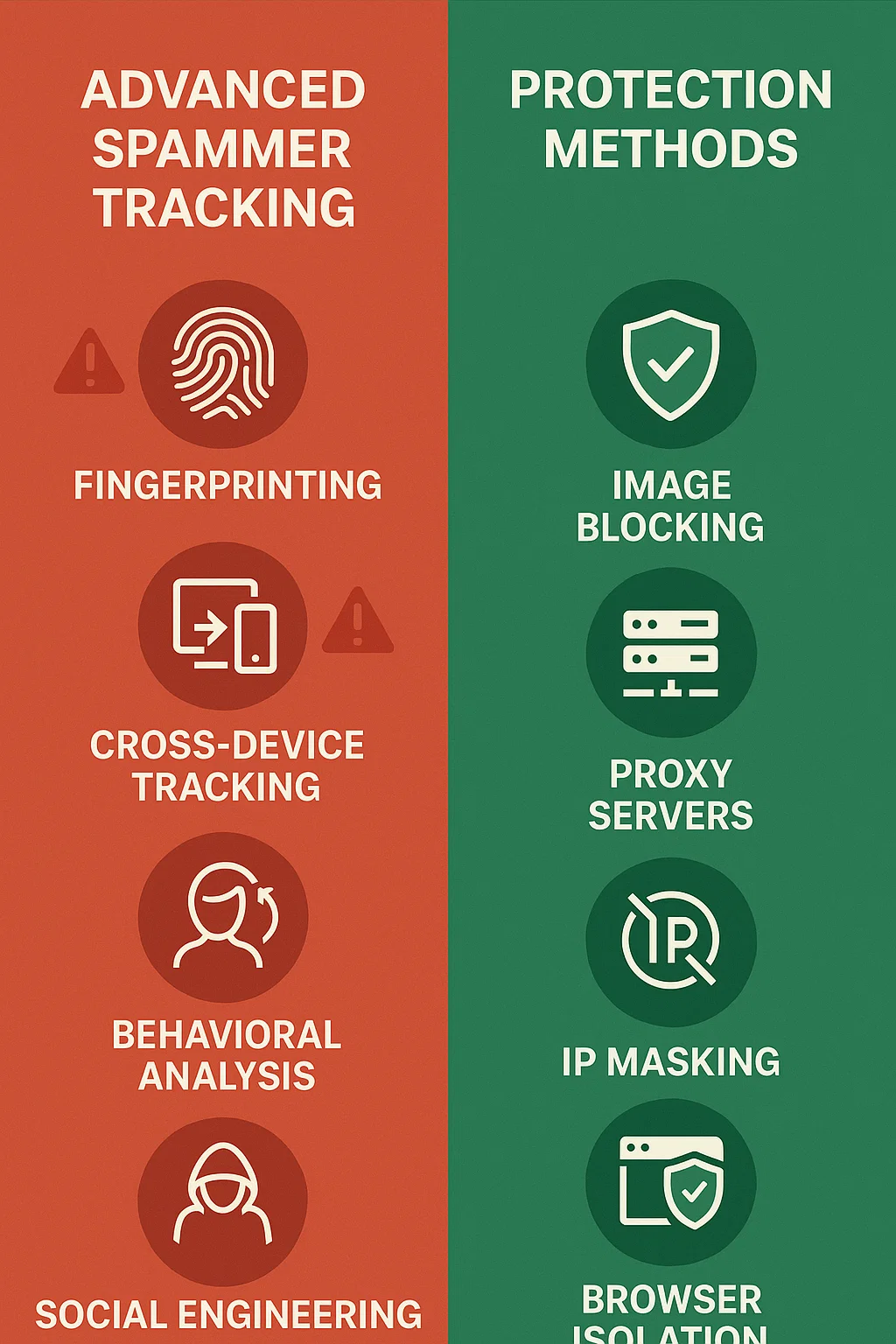 Advanced spammer tracking techniques and protection methods